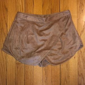Tan suede skort from akira